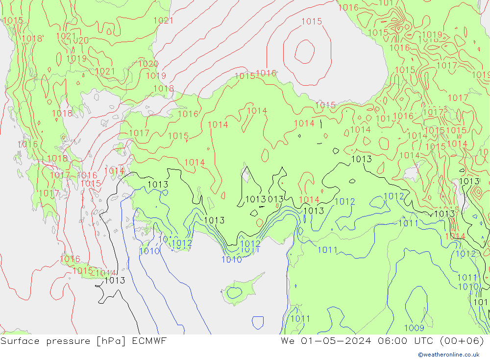 приземное давление ECMWF ср 01.05.2024 06 UTC