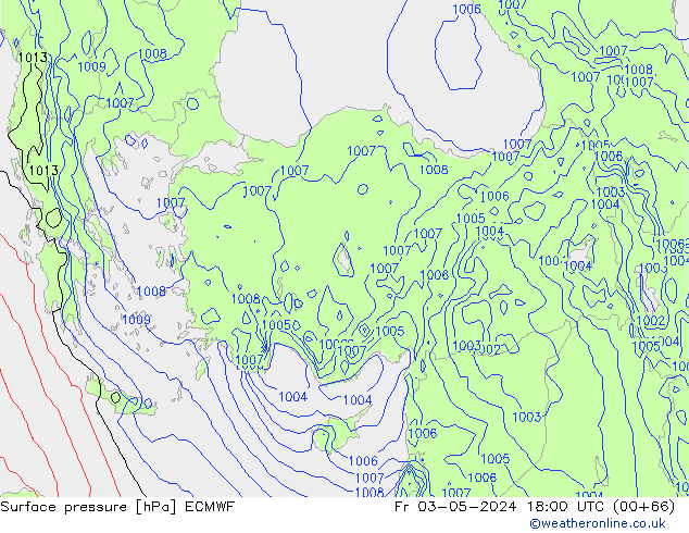 приземное давление ECMWF пт 03.05.2024 18 UTC