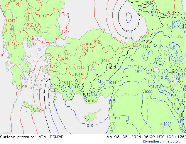 Surface pressure ECMWF Mo 06.05.2024 06 UTC