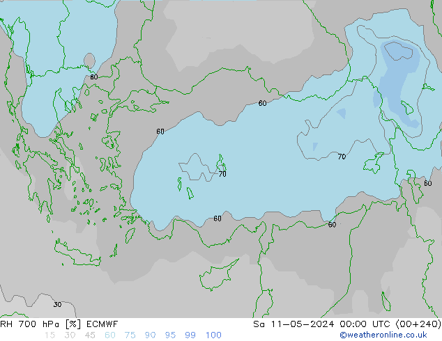 RV 700 hPa ECMWF za 11.05.2024 00 UTC