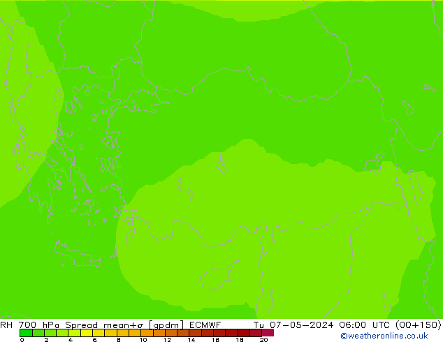 RV 700 hPa Spread ECMWF di 07.05.2024 06 UTC