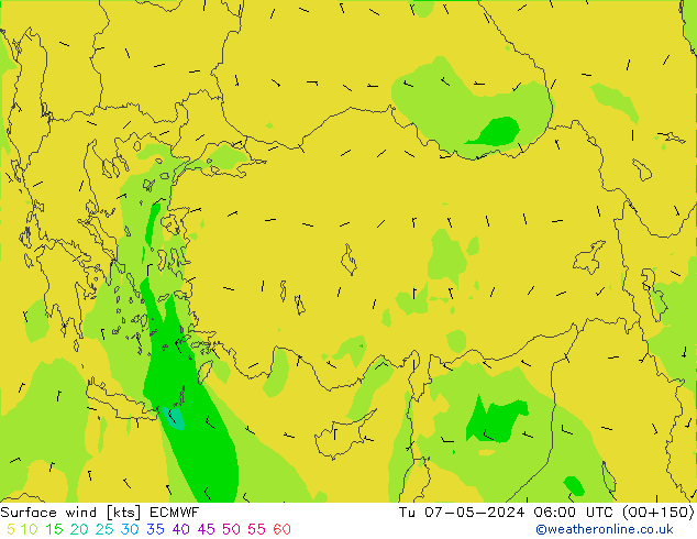 Vento 10 m ECMWF Ter 07.05.2024 06 UTC