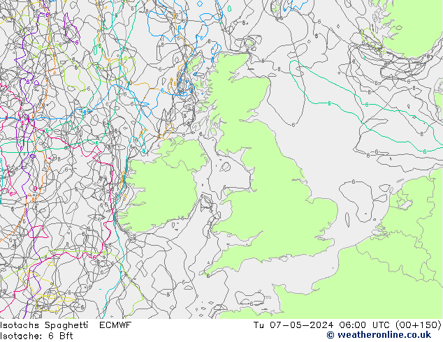 Isotachs Spaghetti ECMWF  07.05.2024 06 UTC