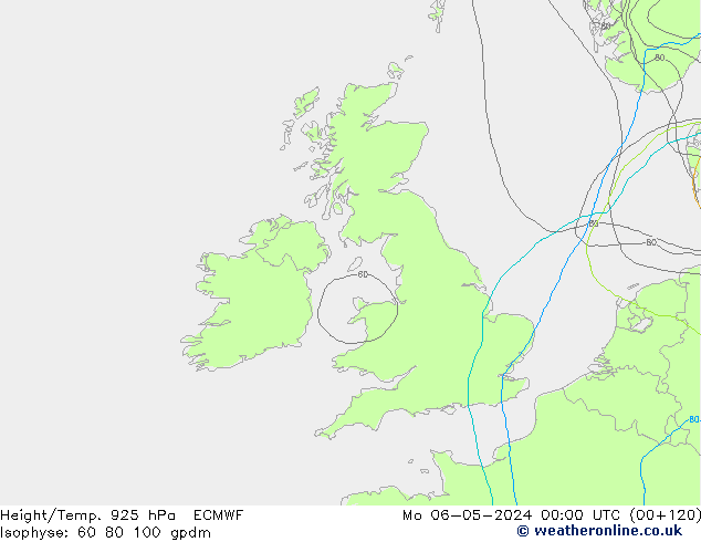 Height/Temp. 925 hPa ECMWF Mo 06.05.2024 00 UTC