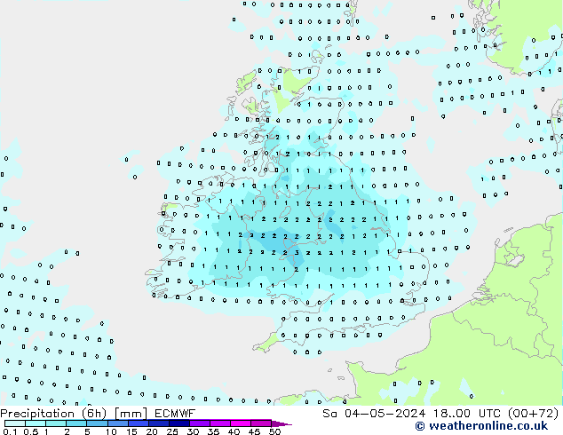 Precipitation (6h) ECMWF Sa 04.05.2024 00 UTC