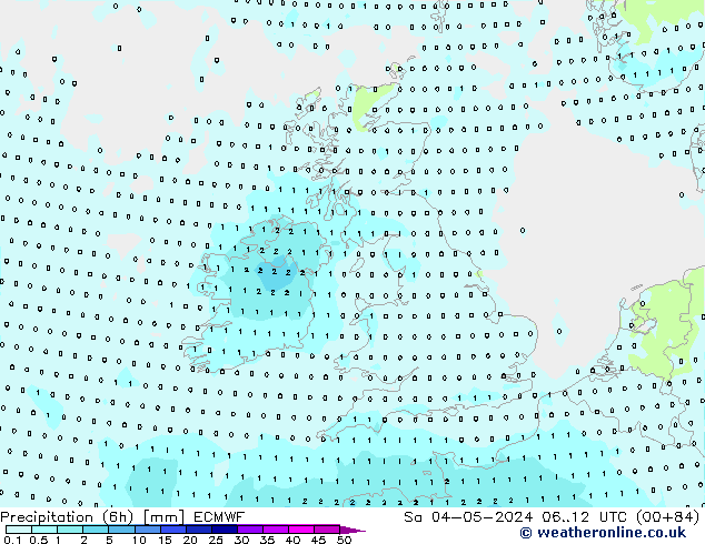 Précipitation (6h) ECMWF sam 04.05.2024 12 UTC