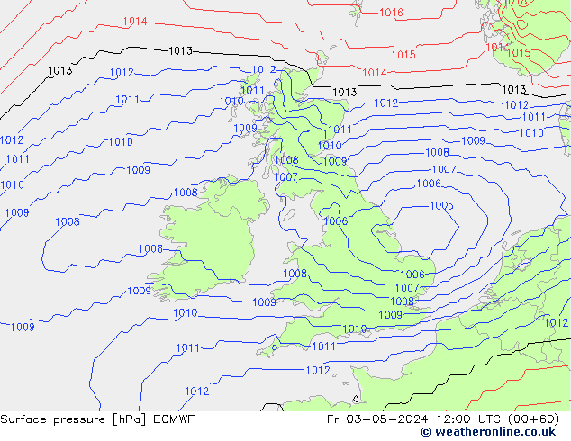 приземное давление ECMWF пт 03.05.2024 12 UTC