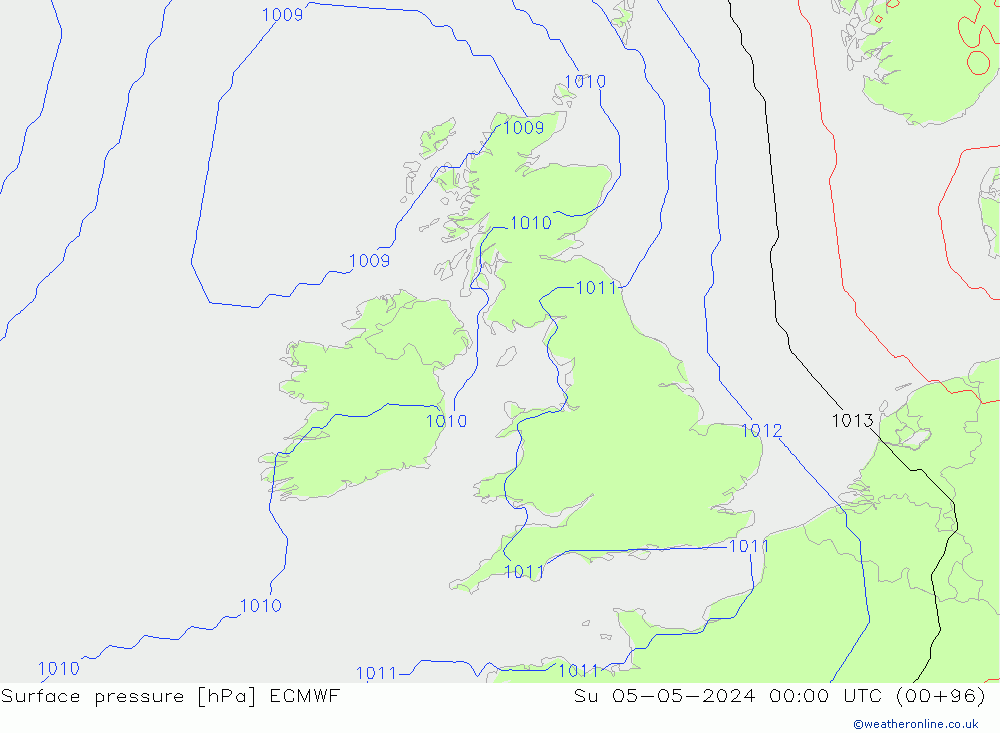 Surface pressure ECMWF Su 05.05.2024 00 UTC