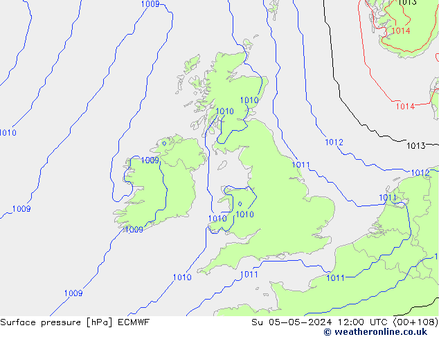 Presión superficial ECMWF dom 05.05.2024 12 UTC