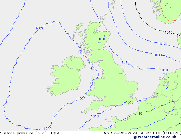 Luchtdruk (Grond) ECMWF ma 06.05.2024 00 UTC