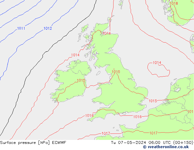 Luchtdruk (Grond) ECMWF di 07.05.2024 06 UTC