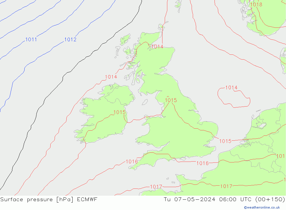 Yer basıncı ECMWF Sa 07.05.2024 06 UTC