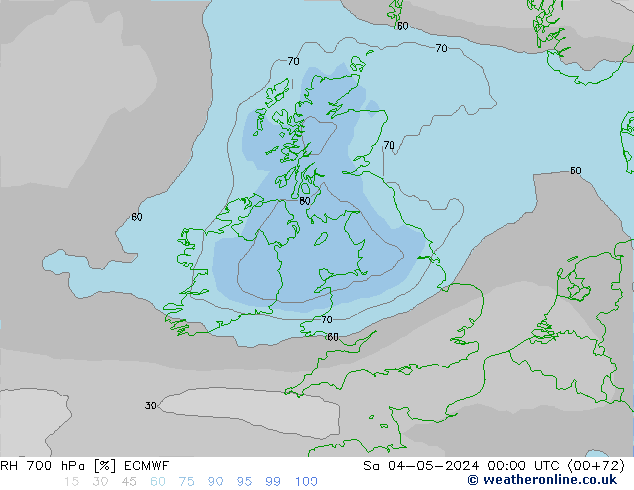 RH 700 hPa ECMWF Sa 04.05.2024 00 UTC