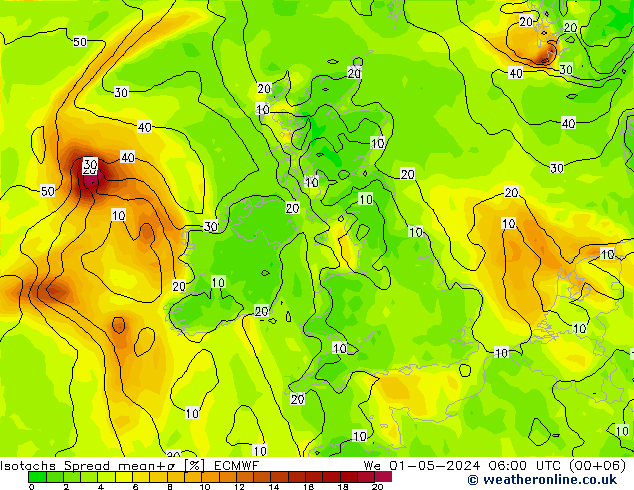 Isotachs Spread ECMWF St 01.05.2024 06 UTC