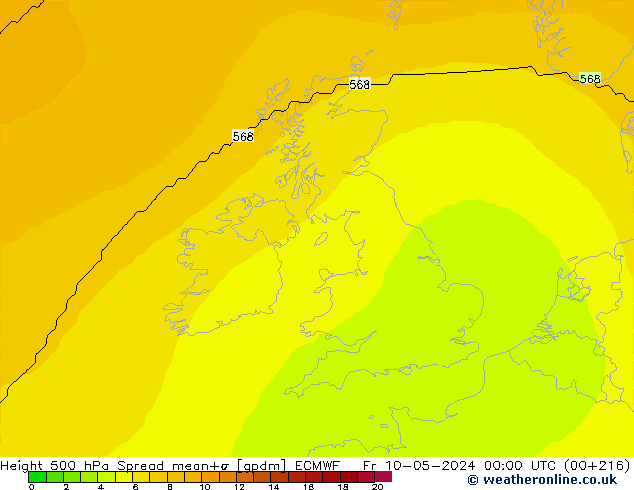 Height 500 hPa Spread ECMWF  10.05.2024 00 UTC