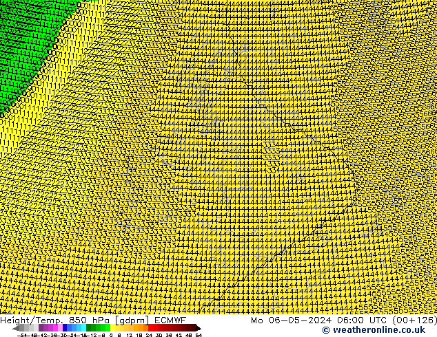 Height/Temp. 850 hPa ECMWF Mo 06.05.2024 06 UTC