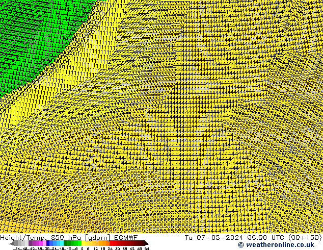 Height/Temp. 850 hPa ECMWF Tu 07.05.2024 06 UTC