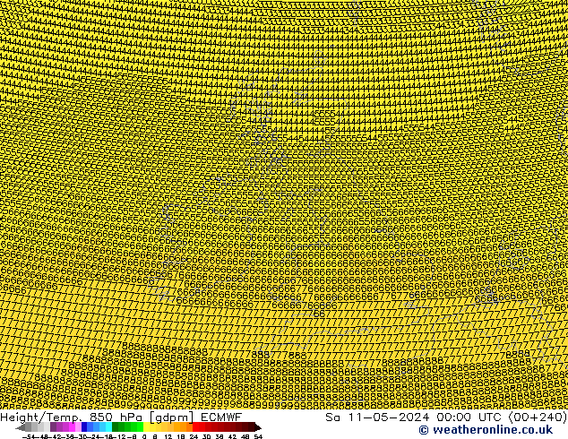 Yükseklik/Sıc. 850 hPa ECMWF Cts 11.05.2024 00 UTC