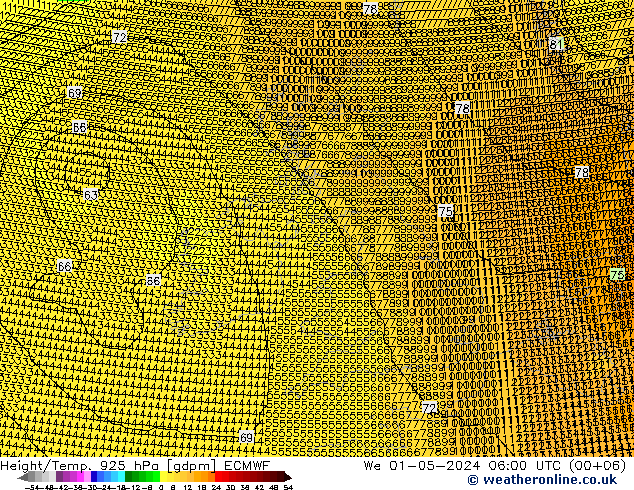 Height/Temp. 925 hPa ECMWF  01.05.2024 06 UTC