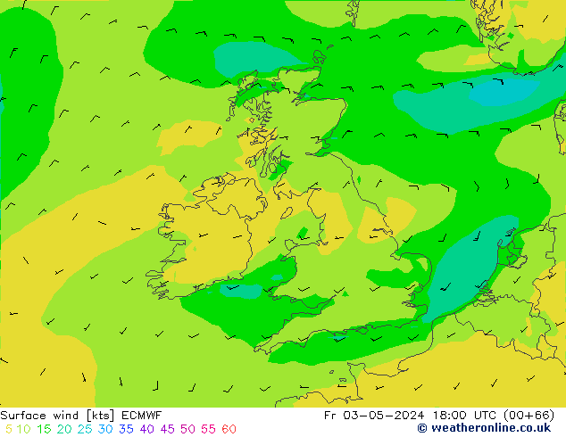 Surface wind ECMWF Fr 03.05.2024 18 UTC