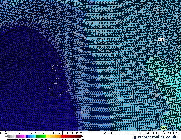 Height/Temp. 500 hPa ECMWF  01.05.2024 12 UTC