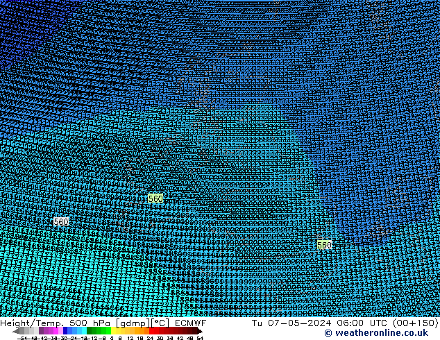 Height/Temp. 500 hPa ECMWF  07.05.2024 06 UTC