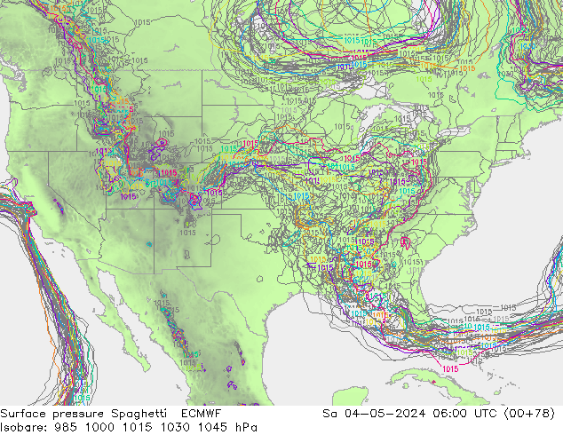 Yer basıncı Spaghetti ECMWF Cts 04.05.2024 06 UTC