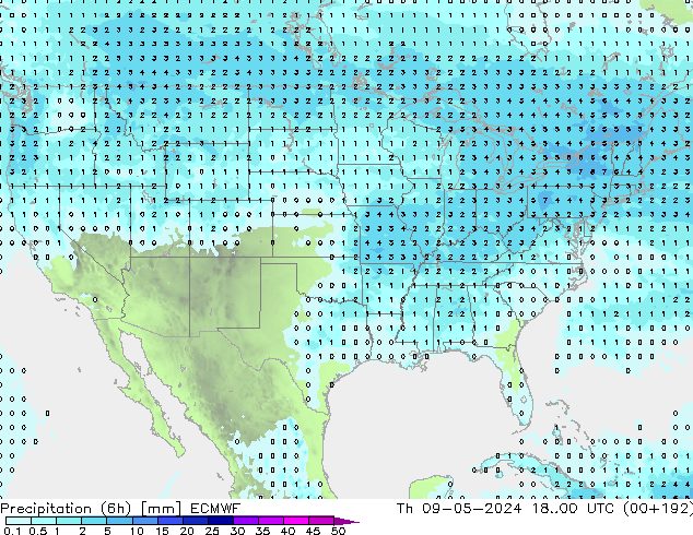 Yağış (6h) ECMWF Per 09.05.2024 00 UTC