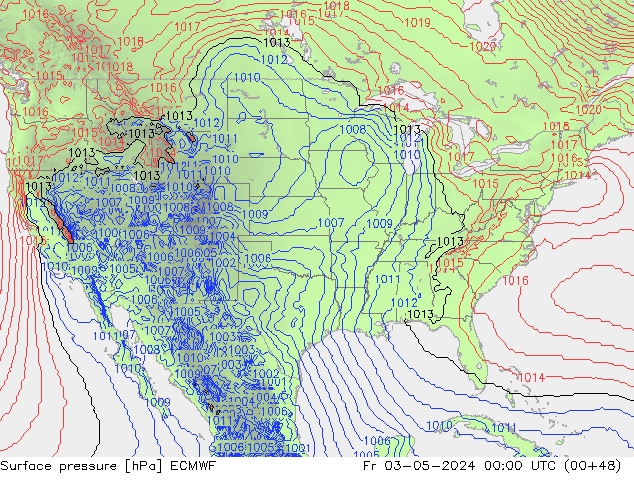 Pressione al suolo ECMWF ven 03.05.2024 00 UTC