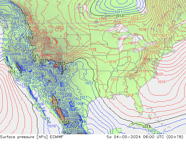 Pressione al suolo ECMWF sab 04.05.2024 06 UTC