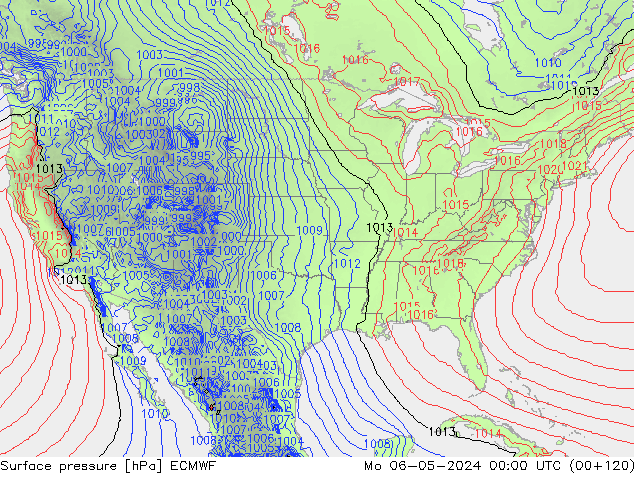 Luchtdruk (Grond) ECMWF ma 06.05.2024 00 UTC