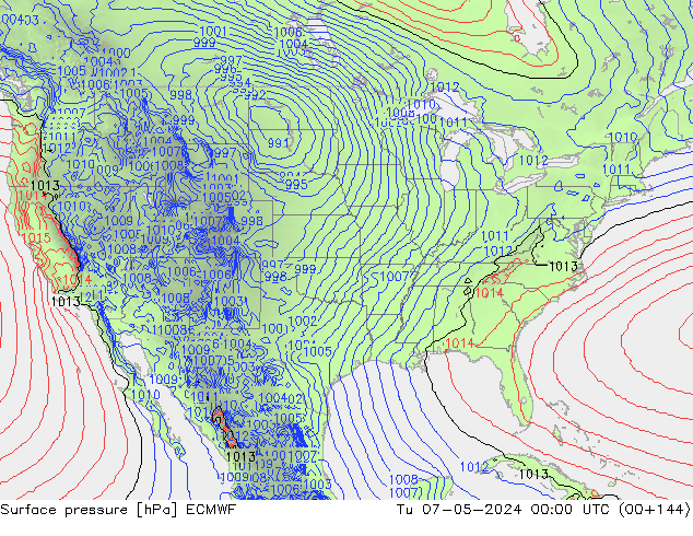 Luchtdruk (Grond) ECMWF di 07.05.2024 00 UTC