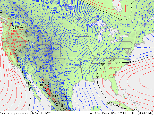 Surface pressure ECMWF Tu 07.05.2024 12 UTC