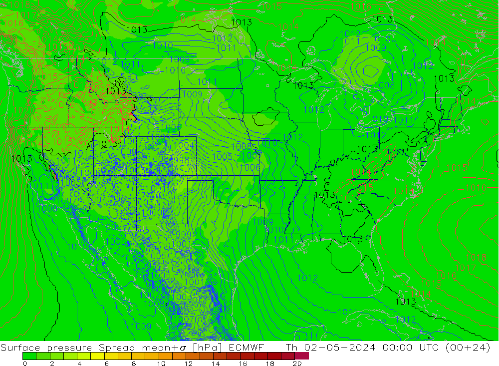 Bodendruck Spread ECMWF Do 02.05.2024 00 UTC