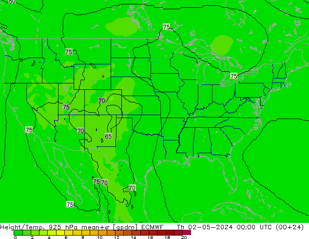 Height/Temp. 925 hPa ECMWF Do 02.05.2024 00 UTC