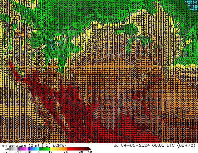 Temperature (2m) ECMWF Sa 04.05.2024 00 UTC