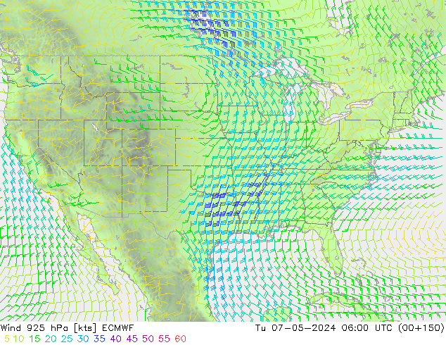 Viento 925 hPa ECMWF mar 07.05.2024 06 UTC