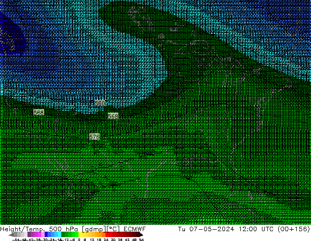 Height/Temp. 500 hPa ECMWF Tu 07.05.2024 12 UTC