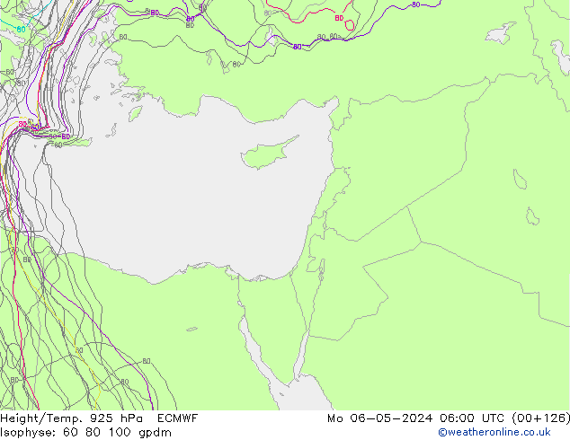 Height/Temp. 925 hPa ECMWF Mo 06.05.2024 06 UTC