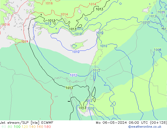 Jet stream/SLP ECMWF Mo 06.05.2024 06 UTC