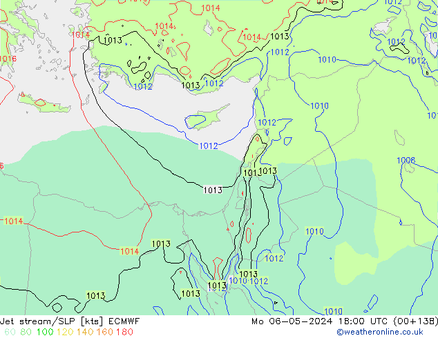 Prąd strumieniowy ECMWF pon. 06.05.2024 18 UTC