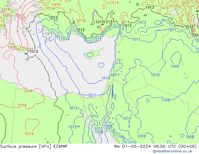 pression de l'air ECMWF mer 01.05.2024 06 UTC