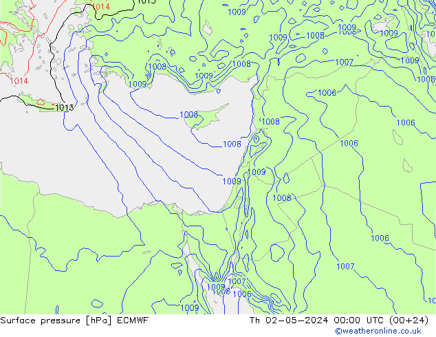 Surface pressure ECMWF Th 02.05.2024 00 UTC