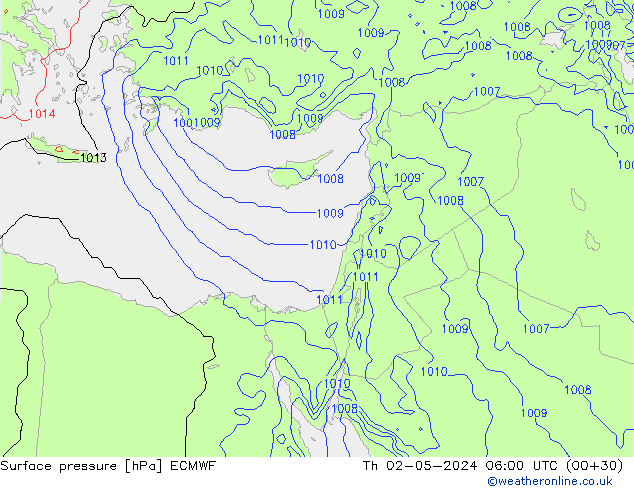 Bodendruck ECMWF Do 02.05.2024 06 UTC