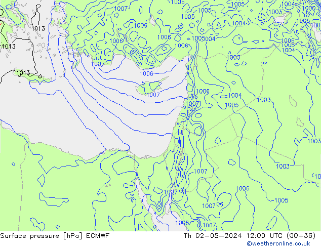 Pressione al suolo ECMWF gio 02.05.2024 12 UTC