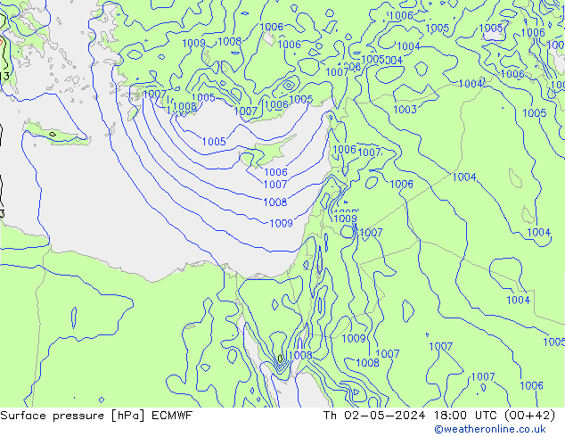 Surface pressure ECMWF Th 02.05.2024 18 UTC