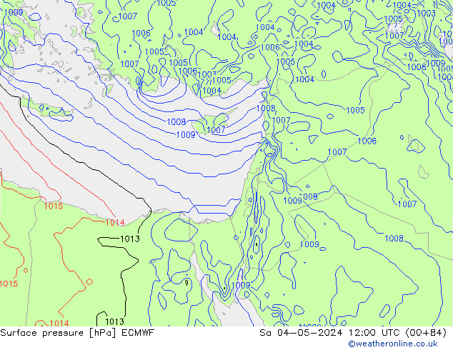 Surface pressure ECMWF Sa 04.05.2024 12 UTC