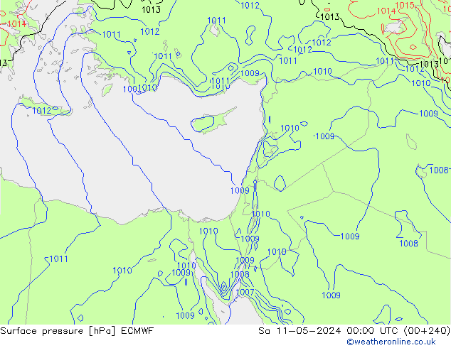 Surface pressure ECMWF Sa 11.05.2024 00 UTC