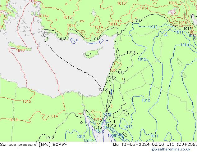 Surface pressure ECMWF Mo 13.05.2024 00 UTC