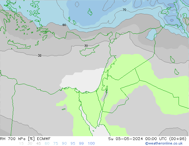 Humedad rel. 700hPa ECMWF dom 05.05.2024 00 UTC